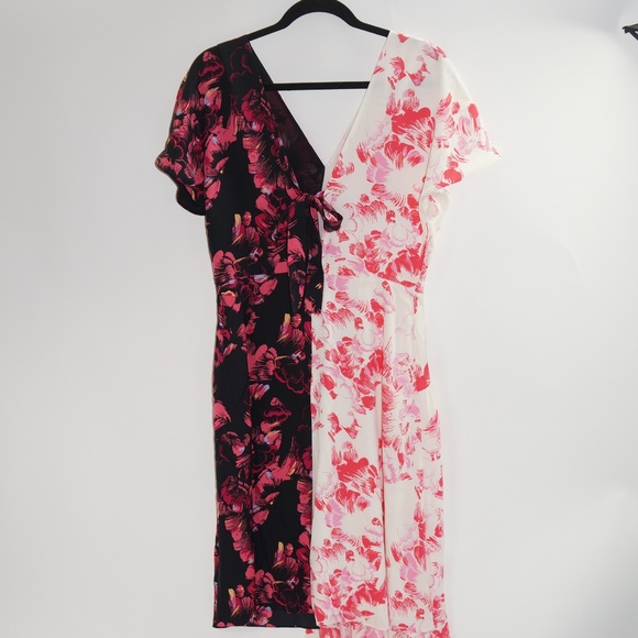 Lewit Floral Double Print Silk Dress - Picture 5 of 6